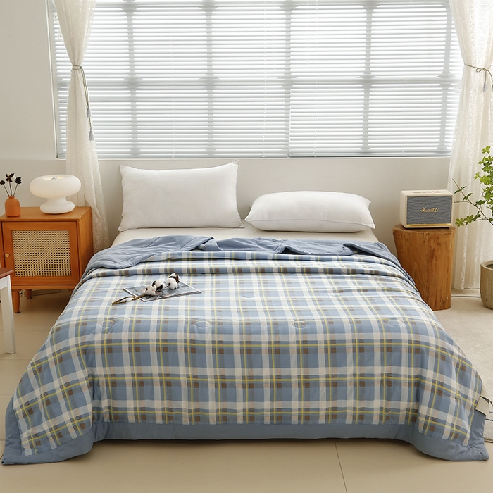 91家纺网 家纺一手货源 找家纺 凡客家居 2024新款无印风水洗棉新疆棉花夏被夏凉被空调被 莫妮卡