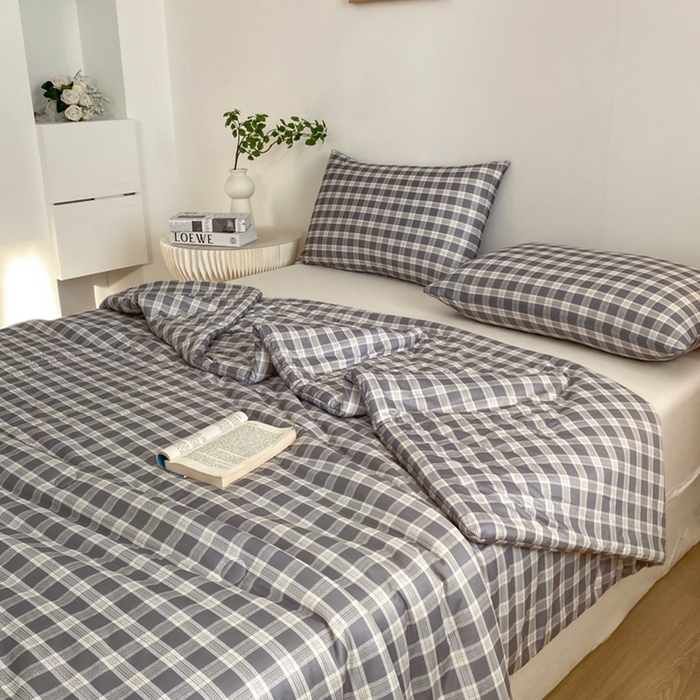 91家纺网 家纺一手货源 找家纺 荔禾家居 A类针织棉无印风夏被 骑士灰