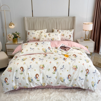 91家纺网 家纺一手货源 找家纺 （总）子钦家纺 2024水洗真丝印花四件套单被套床笠床单款-第三波