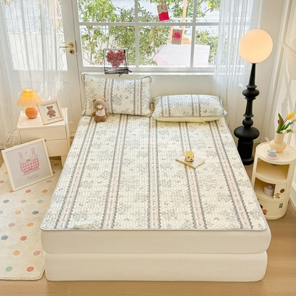 91家纺网 家纺一手货源 找家纺 （总）佰亿莱2024新款小清新印花乳胶凉席