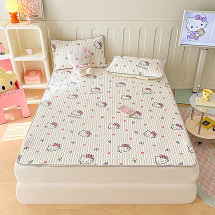 91家纺网 家纺一手货源 找家纺 （总）金爱家 2024新款A类三丽鸥高品质可组合凉感丝乳胶席牛奶丝针织棉软糯夏被四件套