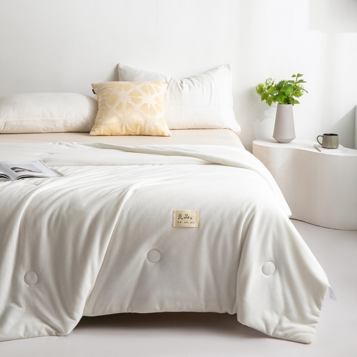 91家纺网 家纺一手货源 找家纺 慕尚 2025新款针织棉华夫格夏被 华夫格 馥芮白