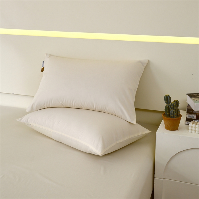 91家纺网 家纺一手货源 找家纺 凯磊家纺 2024新款高支高密.纯色南汐系列单品枕套 南汐-象牙白