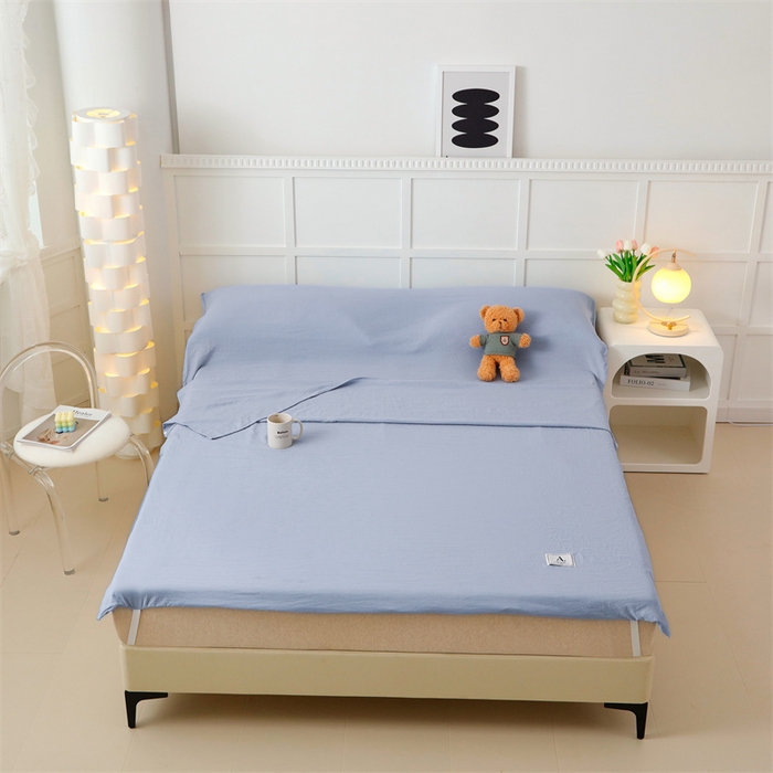 91家纺网 家纺一手货源 找家纺 北辰 2024新款纯色水洗棉隔脏睡袋 时尚灰