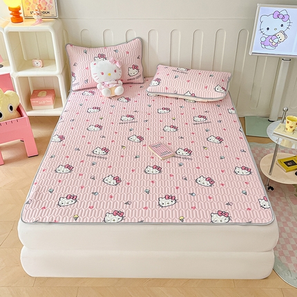 91家纺网 家纺一手货源 找家纺 （总）金爱家 2024新款A类三丽鸥高品质可组合凉感丝乳胶席牛奶丝针织棉软糯夏被四件套