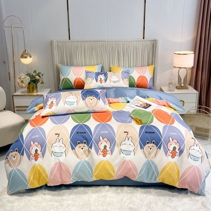 91家纺网 家纺一手货源 找家纺 （总）子钦家纺 2024水洗真丝印花四件套单被套床笠床单款-第三波