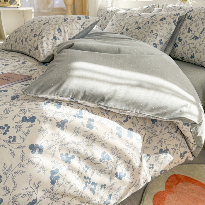 91家纺网 家纺一手货源 找家纺 晨希家居 2024新款小清新全棉印花四件套 花艺