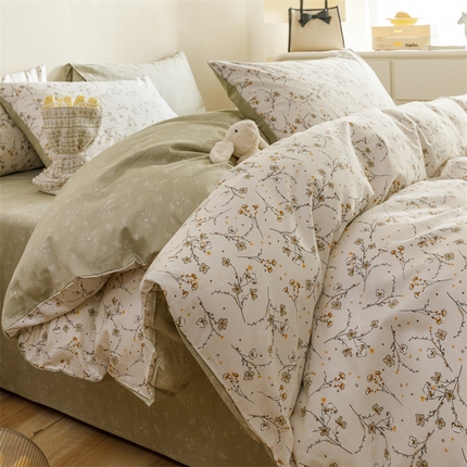 91家纺网 家纺一手货源 找家纺 （总）红粉佳人家纺  2024新款纯棉全棉卡通小清新单被套