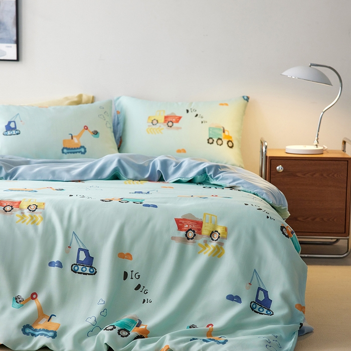 91家纺网 家纺一手货源 找家纺 时年家纺 2024春夏新品莱赛尔天丝印花四件套 机车梦