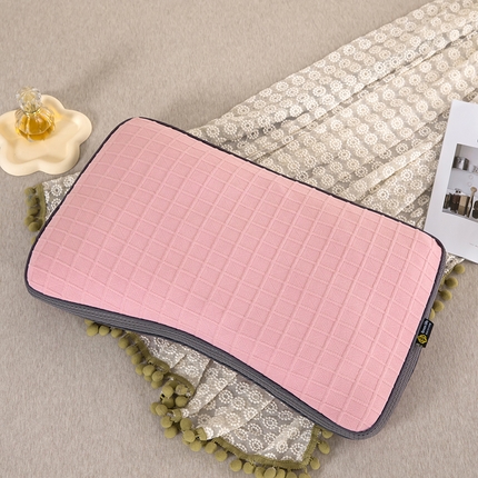 91家纺网 家纺一手货源 找家纺 2025新款直播爆款针织空气层荞麦枕 针织空气层荞麦粉色