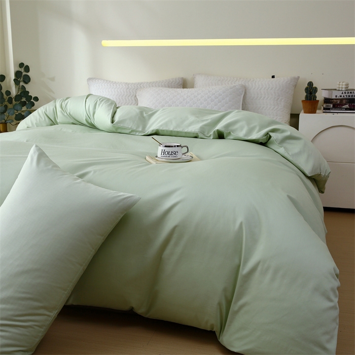 91家纺网 家纺一手货源 找家纺 凯磊家纺 2024新款高支高密.纯色南汐系列单被套 南汐-春日青