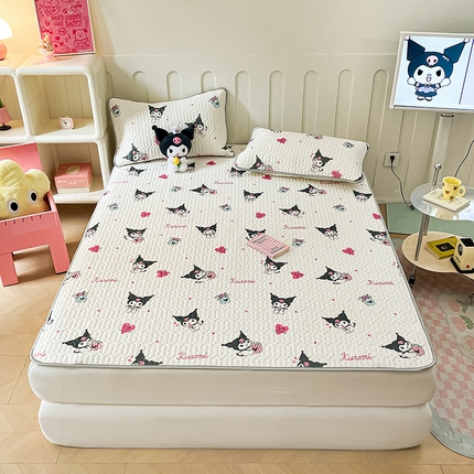 91家纺网 家纺一手货源 找家纺 （总）金爱家 2024新款A类三丽鸥高品质可组合凉感丝乳胶席牛奶丝针织棉软糯夏被四件套