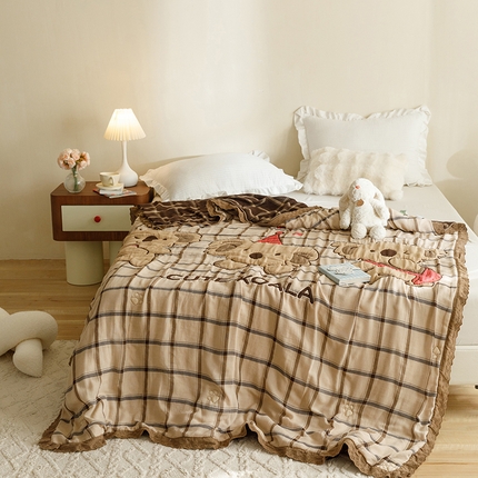 91家纺网 家纺一手货源 找家纺 （总）麻依 2024新款泡芙被全棉十层纱布夏被夏凉被春秋被 