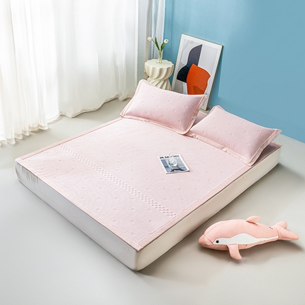 91家纺网 家纺一手货源 找家纺 （总）青雅席业 2025新款凉感丝爱心豆豆凉席