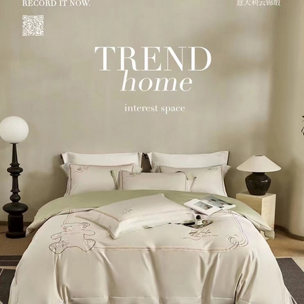 91家纺网 家纺一手货源 找家纺 （总）玖玖爱家纺 2024春夏新品意大利云锦缎四件套