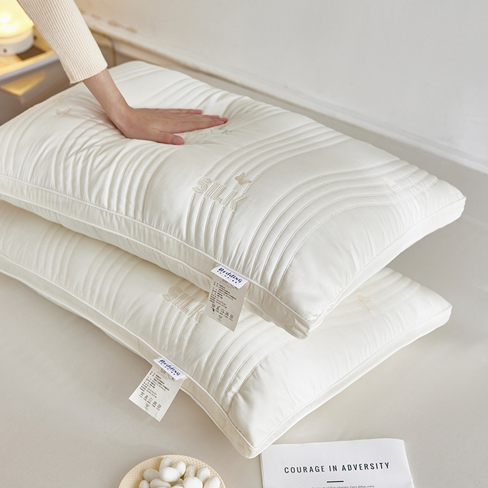 91家纺网 家纺一手货源 找家纺 （总）微枕芯 2024新净颜蚕丝枕芯男女超柔成人颈椎蚕丝蛋白枕头单只装蚕丝枕 