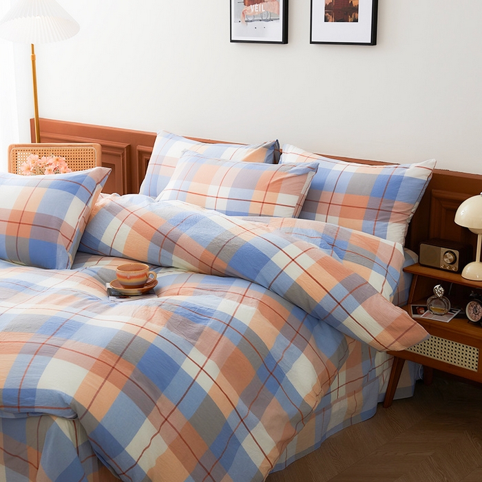 91家纺网 家纺一手货源 找家纺 （总）优姿家纺 2024新款全棉色织水洗棉四件套