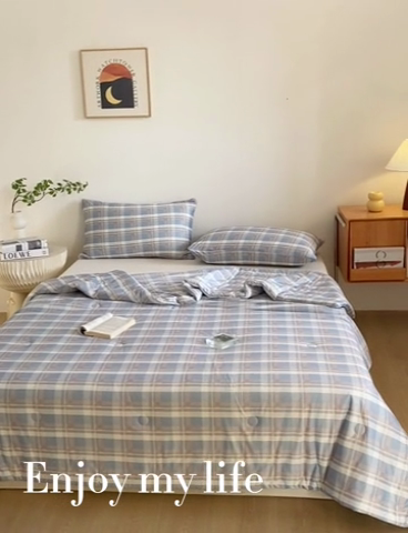 91家纺网 家纺一手货源 找家纺 荔禾家居 A类针织棉无印风夏被 骑士灰