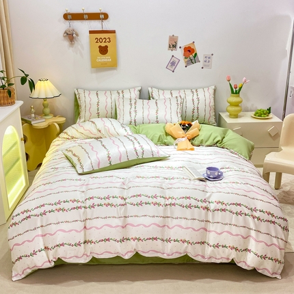 91家纺网 家纺一手货源 找家纺 （总）子钦家纺 2024水洗真丝印花四件套单被套床笠床单款-第二波