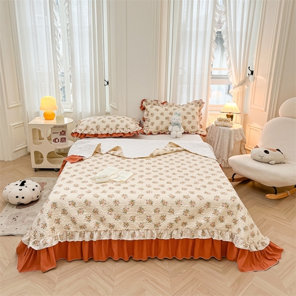 恒爱家纺 2024新款韩版泡泡棉系列单床盖 彼岸花