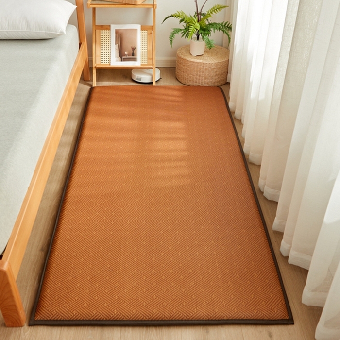 91家纺网 家纺一手货源 找家纺 祁恋婷家居 2024新款日式榻榻米冰藤午睡垫-大床 饼干藤-咖色