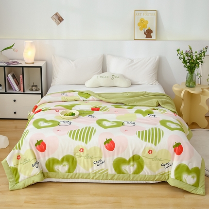 91家纺网 家纺一手货源 找家纺 （总）爱宝被业 2025新款水洗棉麻双层纱夏凉被