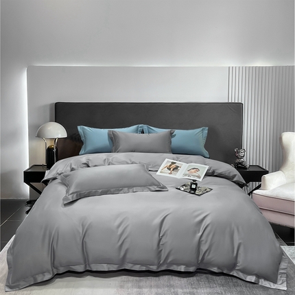 91家纺网 家纺一手货源 找家纺 （总）莱阁亿 2025新款高支高密新疆长绒棉纯色埋绳款四件套