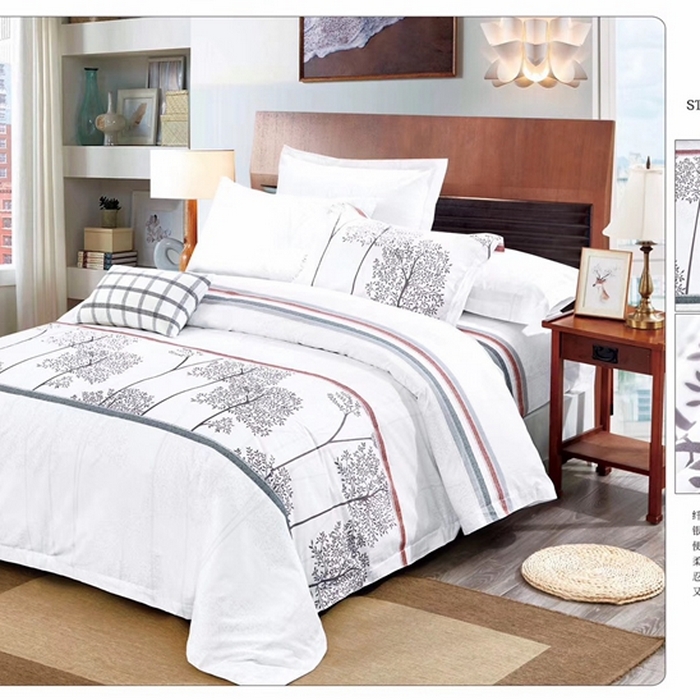 91家纺网 家纺一手货源 找家纺 宜眠家纺 40支60支全棉贡缎印花四件套纯棉四件套酒店四件套 芊芊