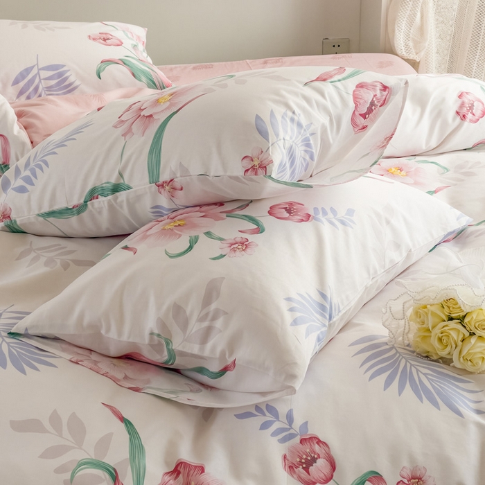 91家纺网 家纺一手货源 找家纺 金泰莱 2025新款全棉四件套纯棉四件套斜纹印花四件套 姹紫嫣红