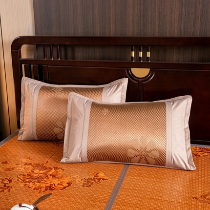 91家纺网 家纺一手货源 找家纺 丹兰 2025新款夏季凉席枕套成人藤枕芯套单人冰丝枕头套夏天凉爽竹席枕套 冰藤方枕套