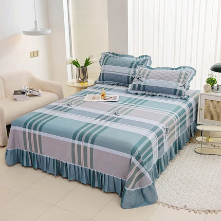 91家纺网 家纺一手货源 找家纺 （总）情煊家纺 2024新款全棉床单单品纯色床单斜纹花边床单系列-印花款