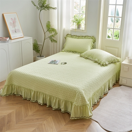 恒爱家纺 2024新款玉玲珑单床盖 芥末绿