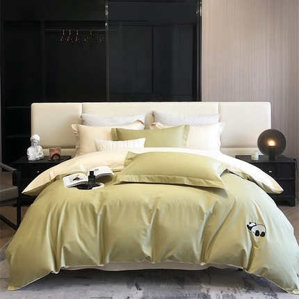 91家纺网 家纺一手货源 找家纺 佳汐蓝 2024新款全棉绣花四件套-熊猫系列 熊猫系列-星雅熊