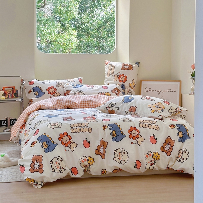 91家纺网 家纺一手货源 找家纺 梵克保罗 2024新款13372全棉小清新四件套 梦甜