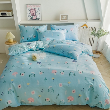 91家纺网 家纺一手货源 找家纺 金泰莱 2025新款全棉四件套纯棉四件套斜纹印花四件套 春意盎然