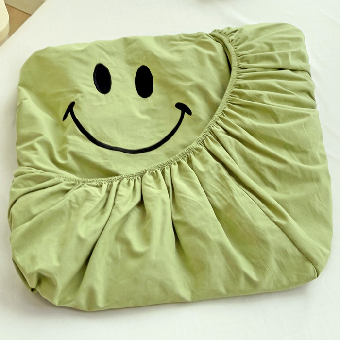 91家纺网 家纺一手货源 找家纺 梦家居 2024新款全棉水洗棉刺绣单床笠 6 果绿