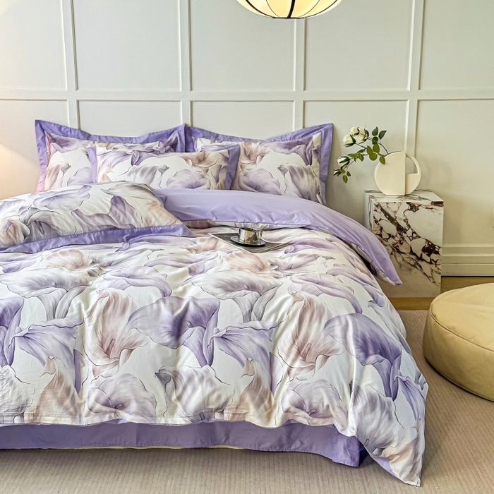 91家纺网 家纺一手货源 找家纺 （总）棉生活 2024新款铂金棉高支数码印花四件套