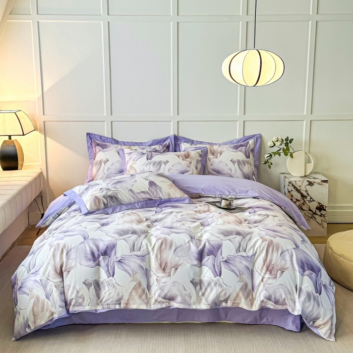 91家纺网 家纺一手货源 找家纺 （总）棉生活 2024新款铂金棉高支数码印花四件套