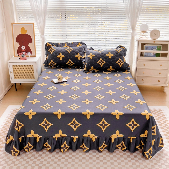 91家纺网 家纺一手货源 找家纺 情煊家纺 2024新款全棉斜纹花边床单系列-印花款 轻奢范