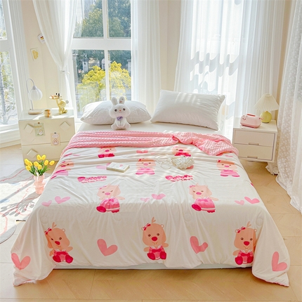 91家纺网 家纺一手货源 找家纺 （总）兄弟坊 2025新款正版授权卡通凉豆豆印花夏被