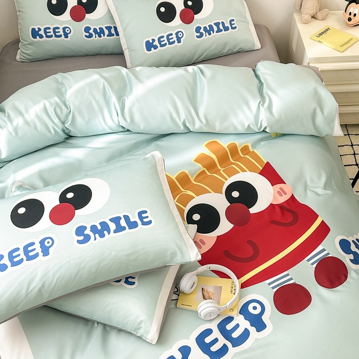 91家纺网 家纺一手货源 找家纺 摩卡家纺 2024新品春夏新品冰丝套件薯条