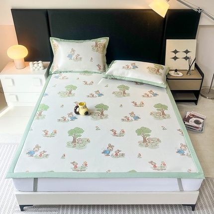 91家纺网 家纺一手货源 找家纺 （总）倾慕2024新款简约风牛奶丝凉席