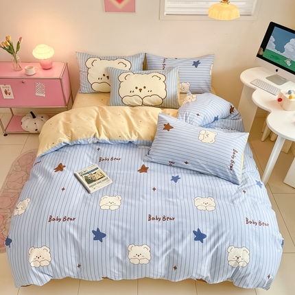 91家纺网 家纺一手货源 找家纺 （总）顾里家纺 2024新款40支13372韩风萌趣治愈全棉数码大版喷气印花四件套