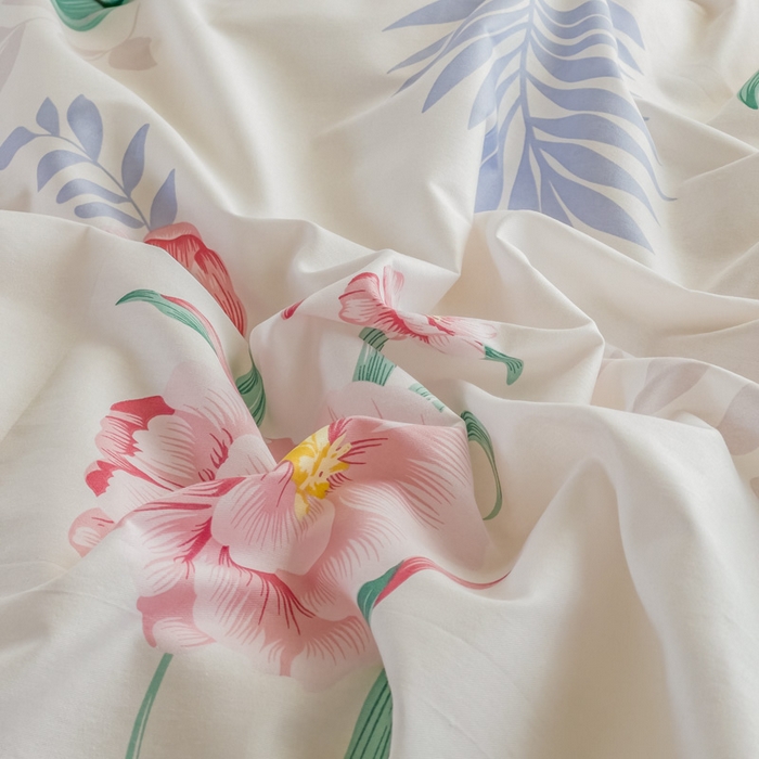 91家纺网 家纺一手货源 找家纺 金泰莱 2025新款全棉四件套纯棉四件套斜纹印花四件套 姹紫嫣红