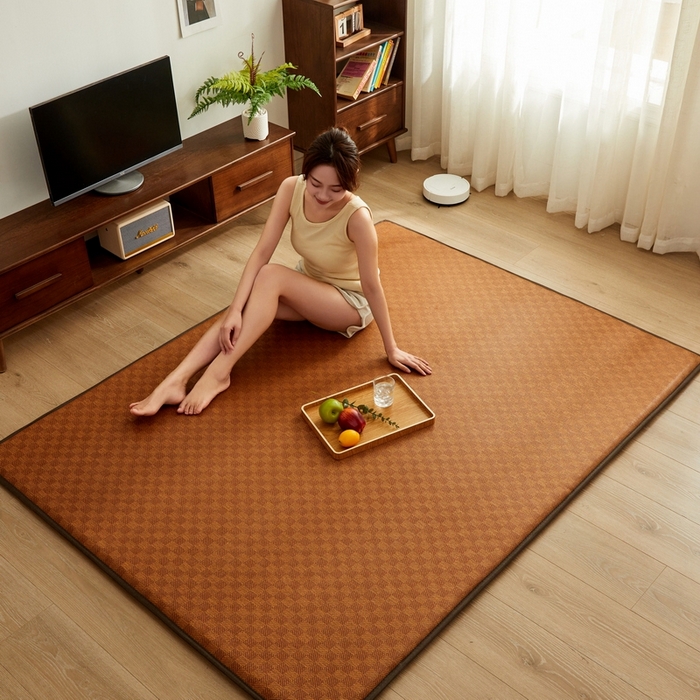 91家纺网 家纺一手货源 找家纺 （总）祁恋婷家居 2024新款日式榻榻米冰藤午睡垫-大床