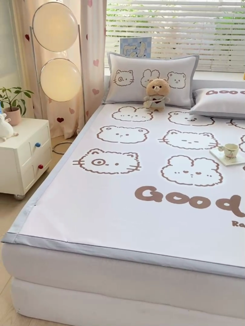 91家纺网 家纺一手货源 找家纺 博雅 2024新款1200D大版牛奶冰丝席 消消乐