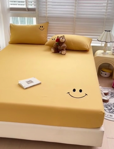 91家纺网 家纺一手货源 找家纺 梦家居 2024新款全棉水洗棉刺绣单床笠 7 秋黄