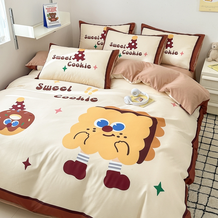 91家纺网 家纺一手货源 找家纺 摩卡家纺 2024新品春夏新品冰丝套件饼干