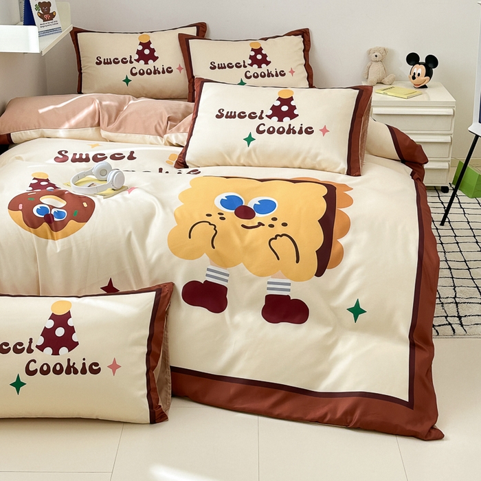 91家纺网 家纺一手货源 找家纺 摩卡家纺 2024新品春夏新品冰丝套件饼干