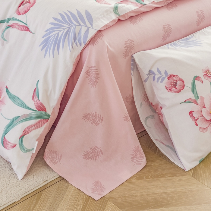 91家纺网 家纺一手货源 找家纺 金泰莱 2025新款全棉四件套纯棉四件套斜纹印花四件套 姹紫嫣红